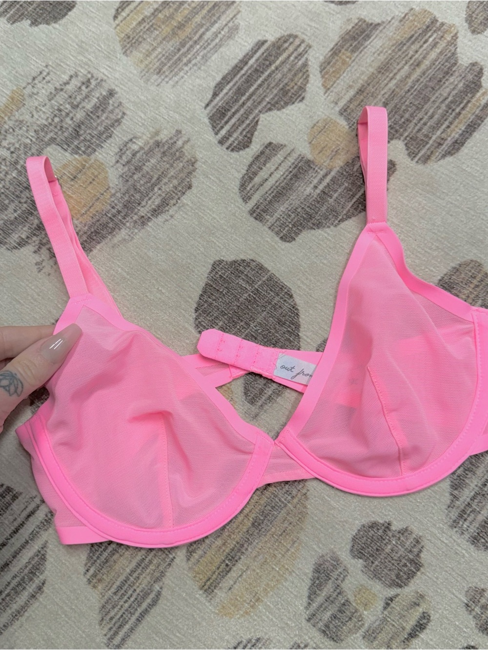 UO neon pink mesh bra 32C
